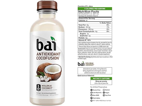 Bai Molokai Coconut, 18 Fl Oz