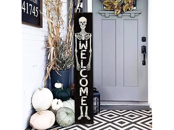 Halloween Skull Porch Sign