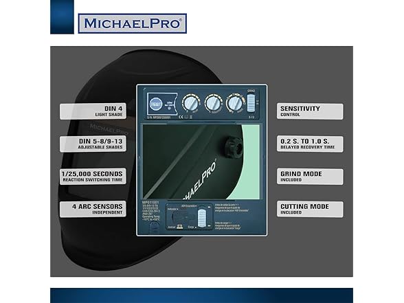 MichaelPro MP011001 Auto Darkening Welding Helmet
