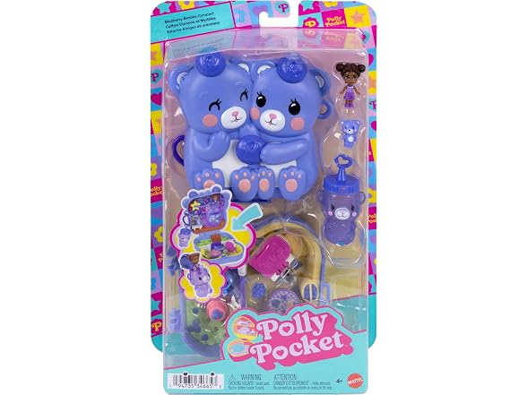 Polly Pocket Dolls and Playset, Blueberry Besties Compact