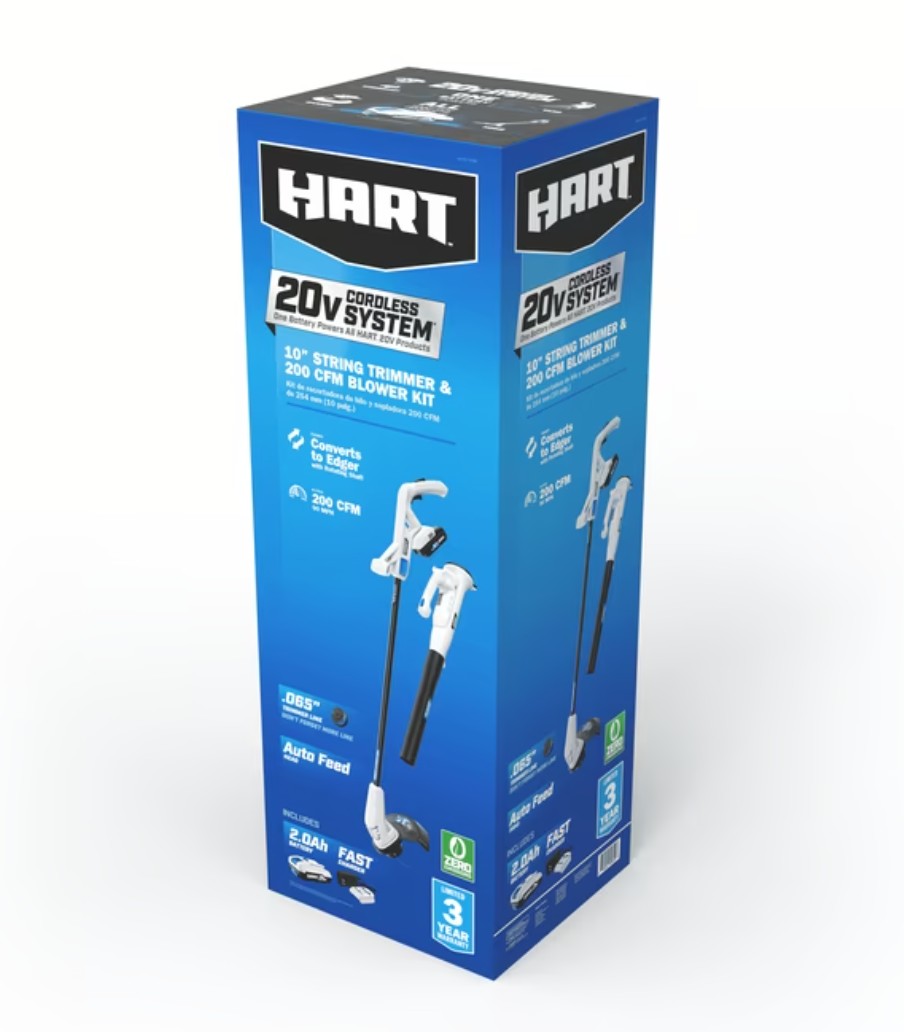 HART 20-Volt 10-inch String Trimmer/Bazooka Leaf Blower Combo Kit - Gallery 20