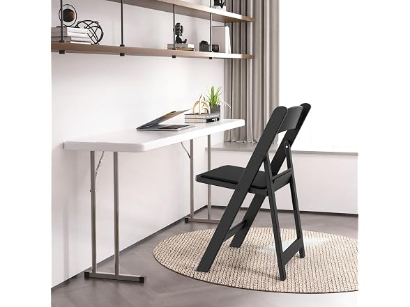 VINGLI Resin Folding Chairs with Cushion 4pk - Gallery 7