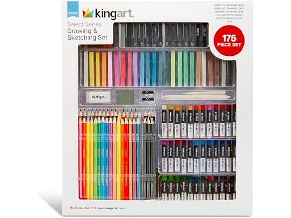 KINGART Select Series Drawing & Sketching Set, 175 pc