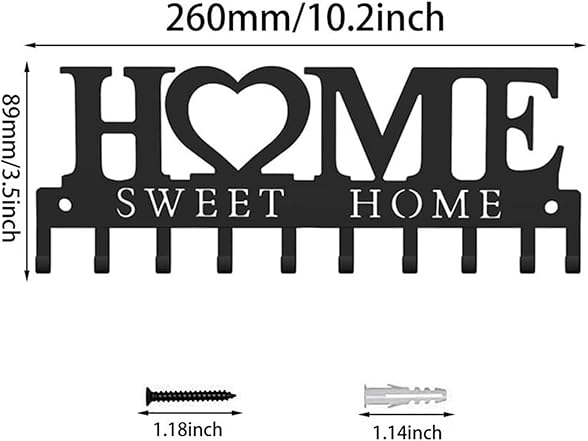 Home Sweet Home Key Holder Wall Mount