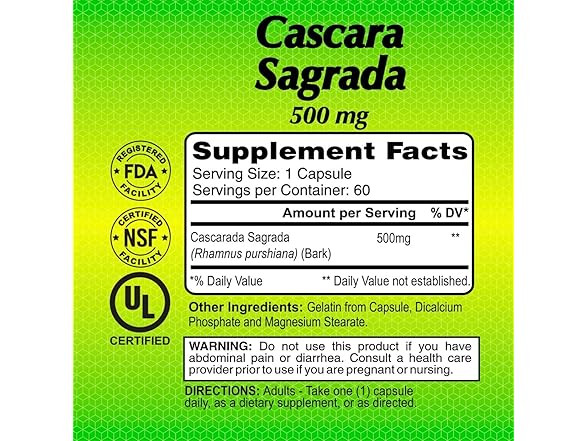 Alfa Cascara Sagrada, 500mg 60ct