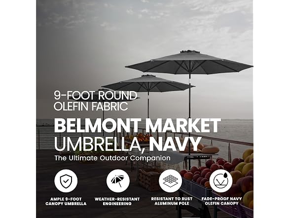 Four Seasons Courtyard 9 Foot Belmont Market Umbrella