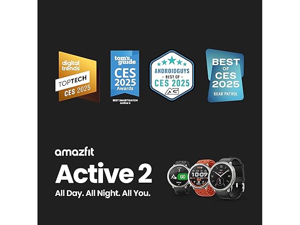 Amazfit Active 2 Sport Smart Watch Fitness Tracker for Andro (Open Box)