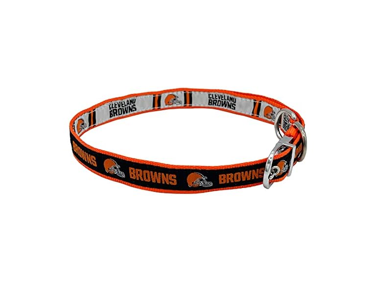 Pets First Cleveland Browns Reversible NFL Dog Collar Size Medium, Premium Two-Sided Pet Collar with Your Favorite NFL Team!