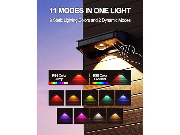 KIALUSH Solar Fence Lights 10 Pack