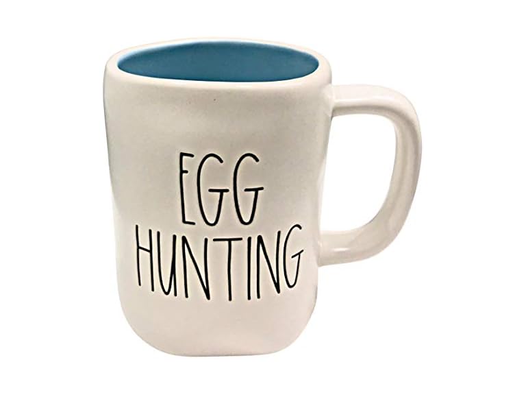 Rae Dunn EGG HUNTING Mug Cup Easter Blue inside ceramic