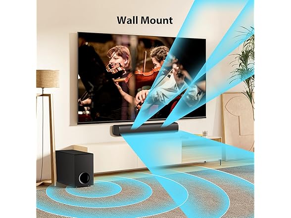 vibeadio Sound Bar for TV with Subwoofer