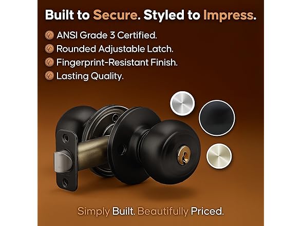 Copper Creek Colonial Entry Door Knob