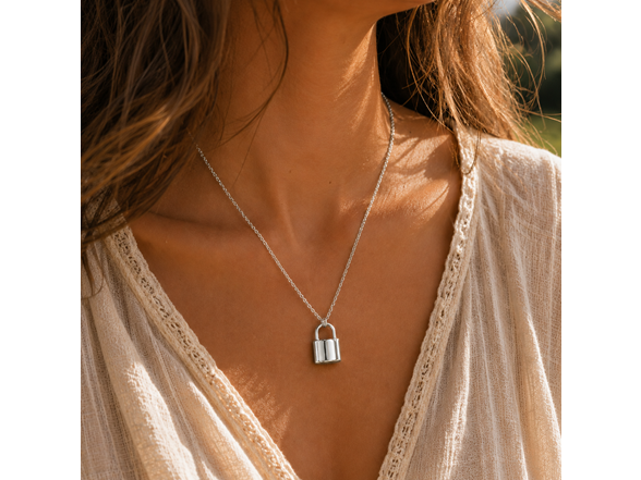 Silver Locket Pendant Necklace
