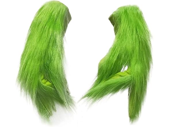 Fisemira Fisemira Green Furry Monster Gloves for