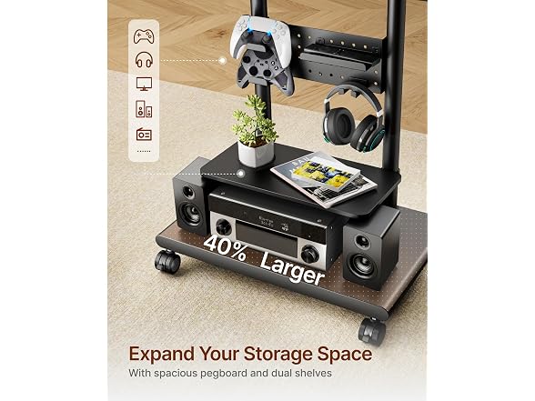 ECOTINY Rolling TV Stand 37-75" - Black