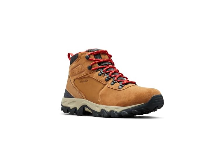 Columbia Men's Newton Ridge Plus II Suede Waterproof, 2024 Elk/Mountain Red, 10
