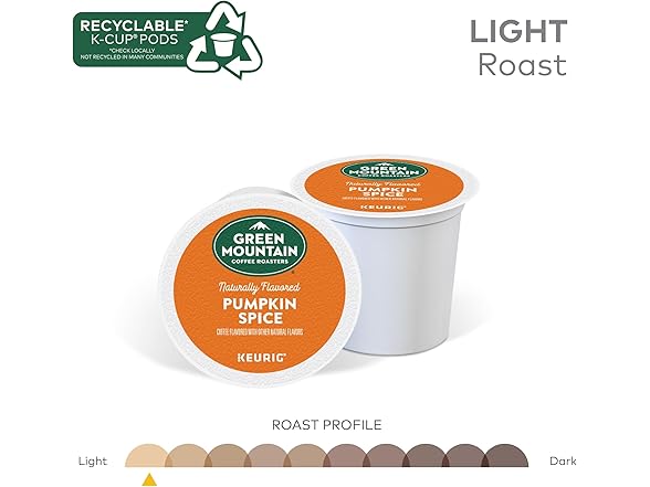 Green Mountain Pumpkin Spice Coffee Pods - 96 Count - Light Roast K-Cup