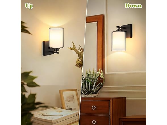 VerRon Set of 2 Wall Sconces, Black