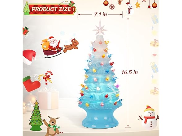 Lakumu B0F5V14T7G Resin Christmas Tree BU