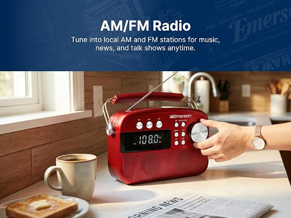 Emerson EAS-3010 BT Radio w/MP3 White