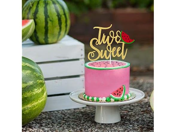 PANHUI Two Sweet Watermelon Cake Topper