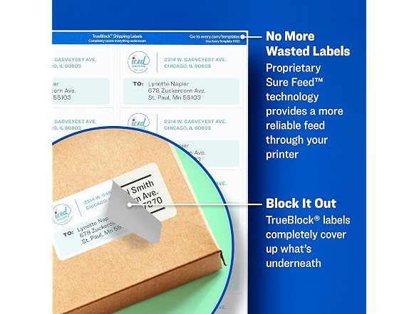 Avery AVE8163 - Shipping Labels w/TrueBlock Technology