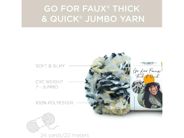 Lion Brand Yarn (1 Skein) Go for Faux Thick