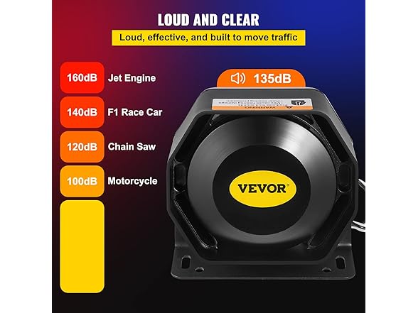 VEVOR Police Siren PA System