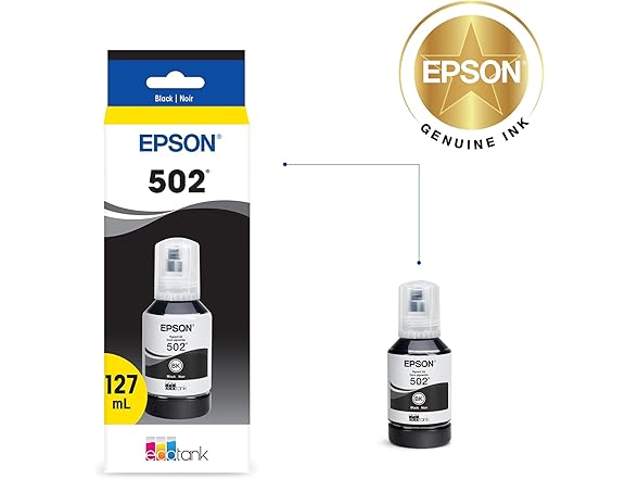 EpsoEpson 502 EcoTank Ink Ultra-high Capacity Black Bottle