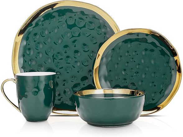Stone Lain Florian 16 Piece Dinnerware Set Green