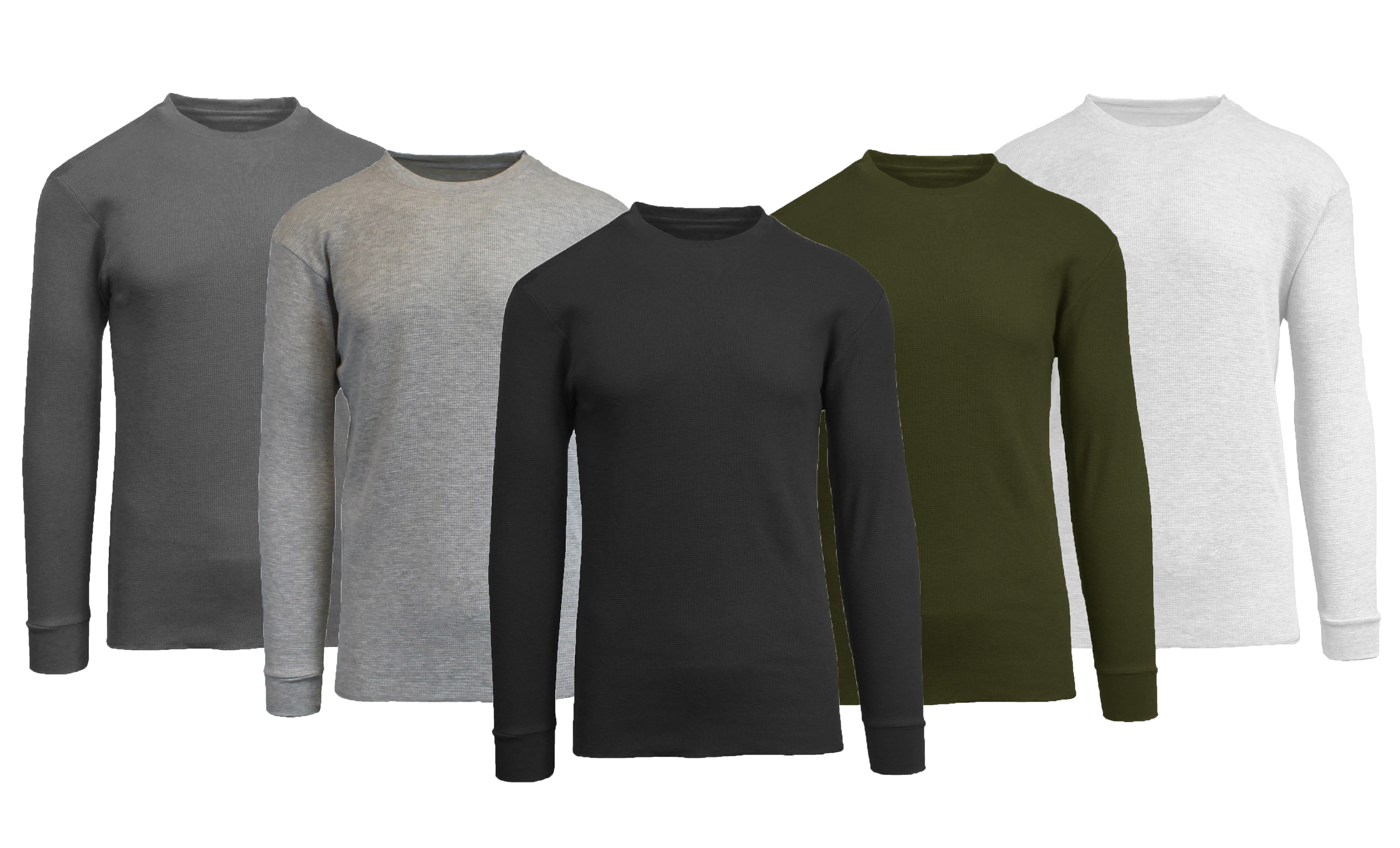 4Pk Mens Waffle-Knit Thermal Shirts - Gallery 9