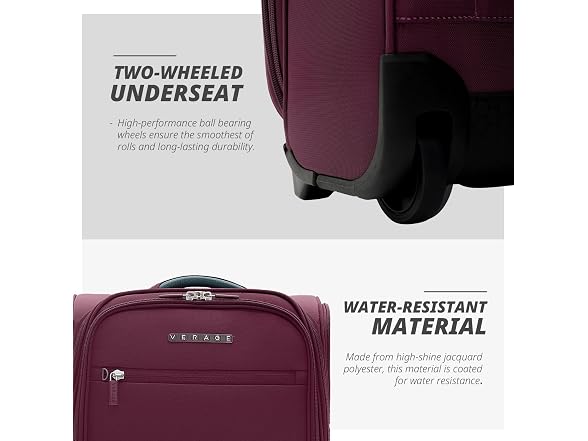 Verage 16 inch Underseat Carry On Luggage with Wheels