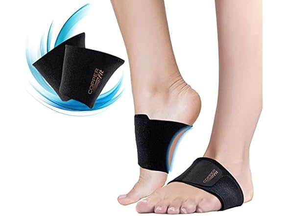 Copper Fit Arch Relief Plus Wraps, Black