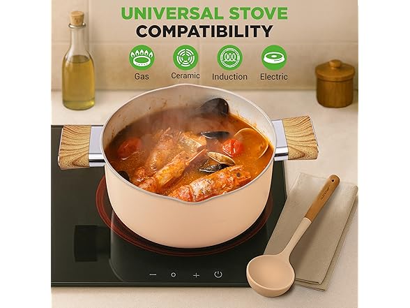 NutriChef 14-Piece Non-Stick Ceramic Cookware Set 