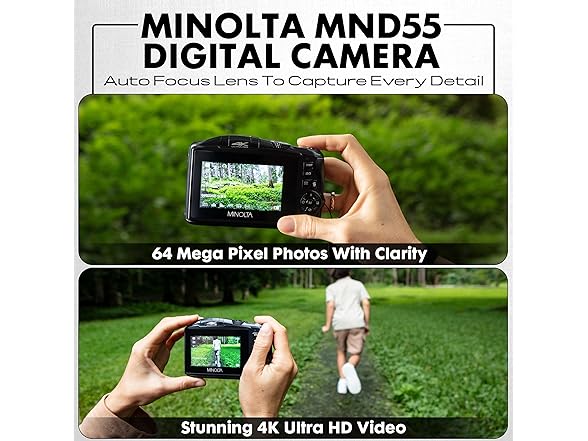 Minolta 64MP Digital Camera 4K Ultra HD Video at 60FPS