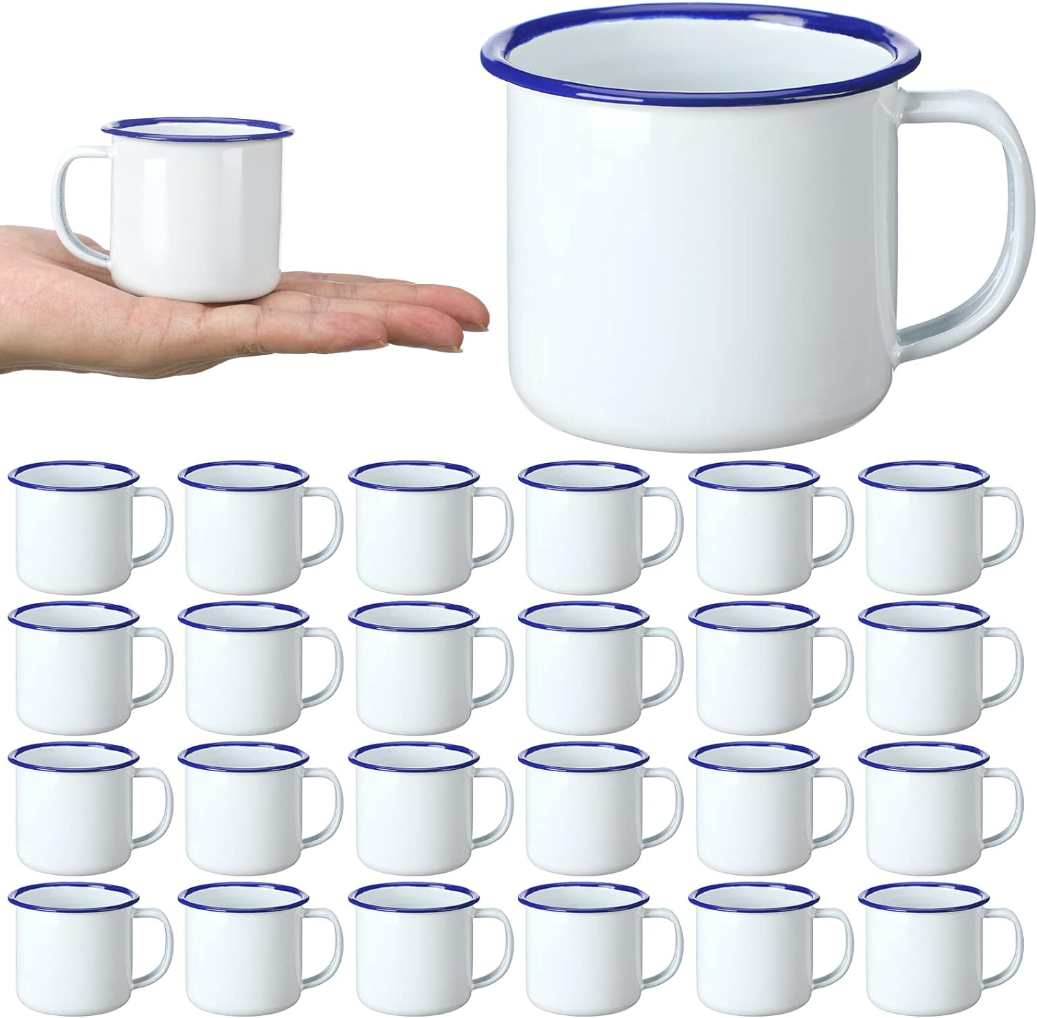 24 Pcs Mini Enamel Camping Coffee Mugs - Gallery 3