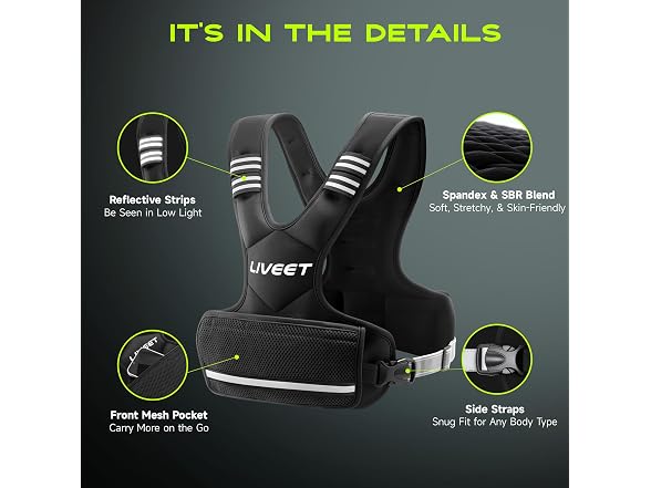 Liveet Adjustable Weighted Vest 4-10lbs