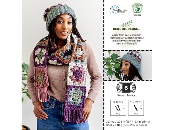 Lion Brand Yarn Respun Fog, 1 Pack