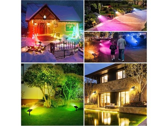 TOBUSA RGB Outdoor Solar Spot Lights
