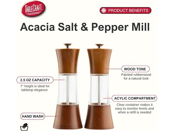 TableCraft 12856 Salt & Pepper Mills
