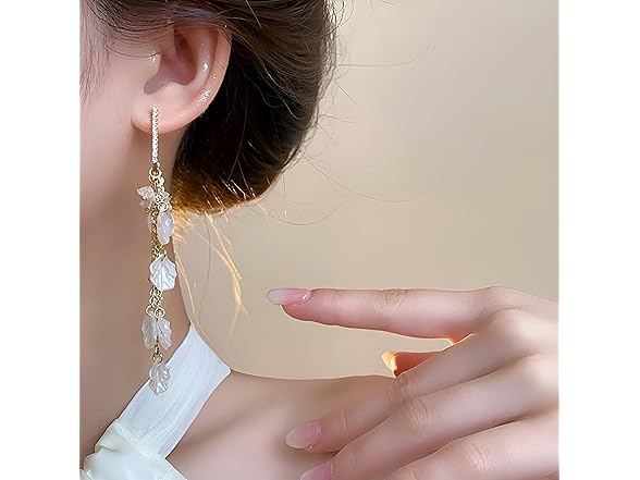 INGHOOD Zircon Dangle Shell Earrings