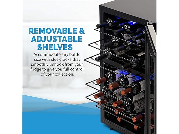 Newair Freestanding Dual Zone Wine Fridge - 43 Bottles