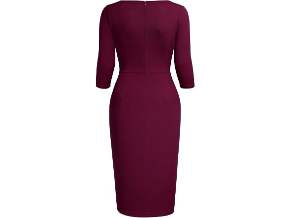 Aisize Women (L) Retro Sleeve Ruched Elegant Dress