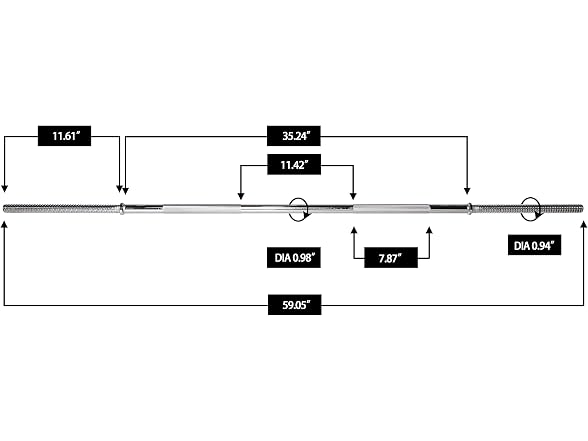 Fitvids 5 FT Standard Barbell, Star Locks, Chrome