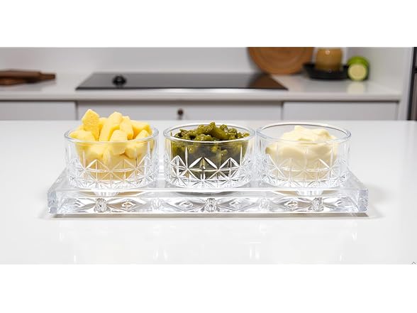 Lorren Home Trends Crystal Glass Serving Set 