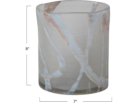Creative Co-Op Large Textured Art Glass Vase, Multicolor Finish