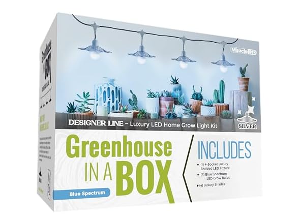 Grow Light 4-Socket Silver Blue 6.5KK