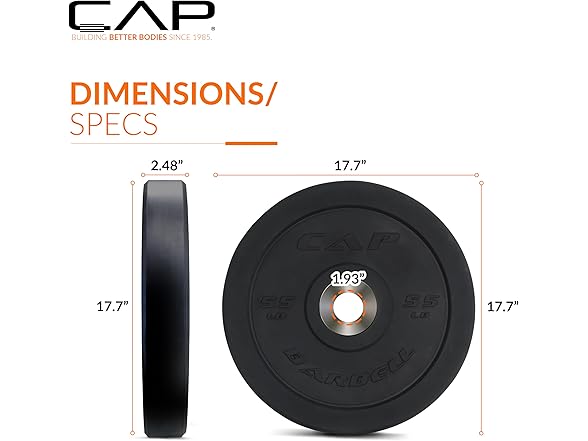 CAP Barbell PRO Olympic Plate (55 lb - Single)