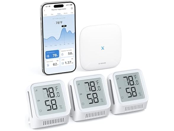 X-Sense WiFi Thermometer Hygrometer 3 Sensors