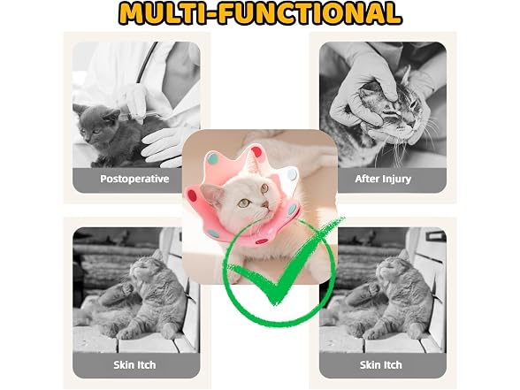 Cute Cat Recovery Collar Soft Adjustable Cat